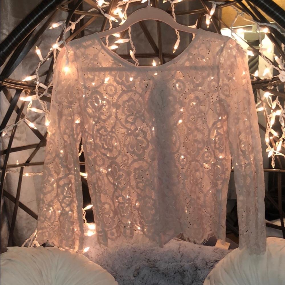 Light pink lace blouse
